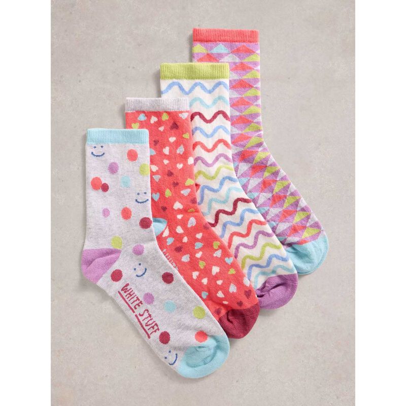 White Stuff 4Pk Hotch Potch Ankle Socks image number 1